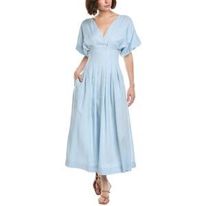 Nicholas Womens  Vicky Linen-Blend Midi Dress